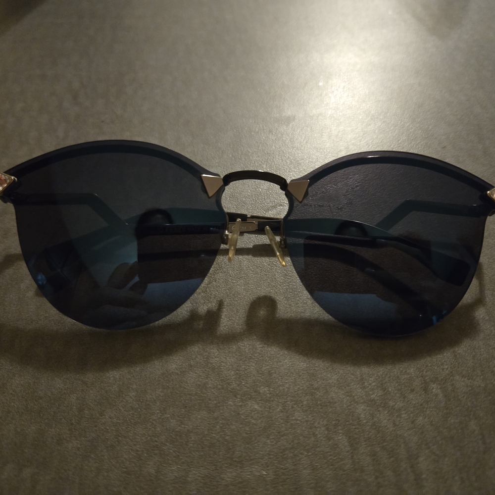 Fendi Women's Iridia Crystal Corner Sunglasses, Trans Dove Grey/Khaki Blue